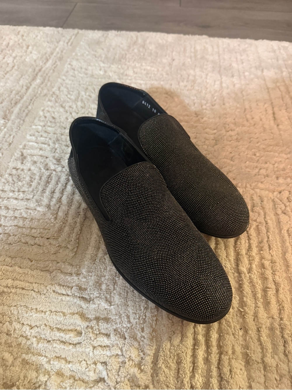 Giuseppe Zanotti Black Micro-Studded Slip-On Loafers